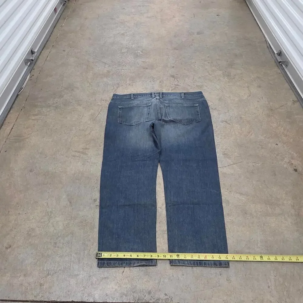Vintage Y2k Baggy Dark Wash Denim Jeans (43x31)